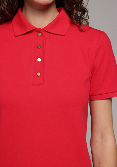 Image de Rouge Slim Fit Droit Pique Femme
