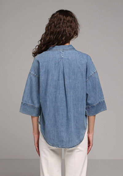 Image de Chemise À Manches Longues  Oversize Fit Droit Jean Femme
