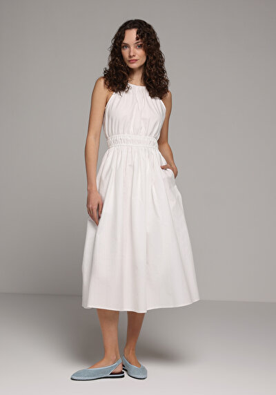 Image de Robe Blanc Regular Fit  Mdi Ratière Femme
