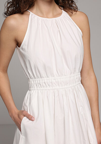 Image de Robe Blanc Regular Fit Mdi Ratière Femme