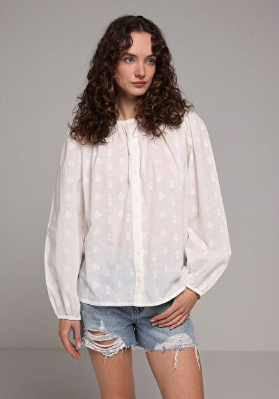 Image de Chemisier À Manches Longues Blanc Fashion Fit Femme