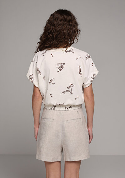 Image de T-shirt À Manches Courtes Blanc Regular Fit Femme