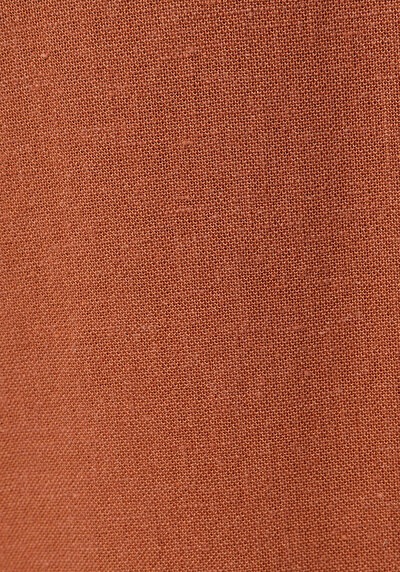 Afficher les détails de Pantalon Marron Wide Leg High Rise En Uni Regular Fit Femme