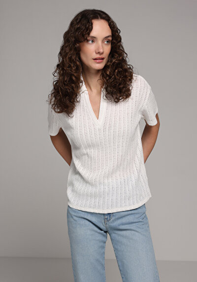 Image de Ecru Regular Fit Jakarli Jacquard Femme