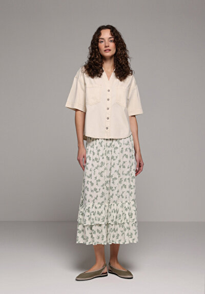 Image de Jupe Ecru   Uni Maxi Femme