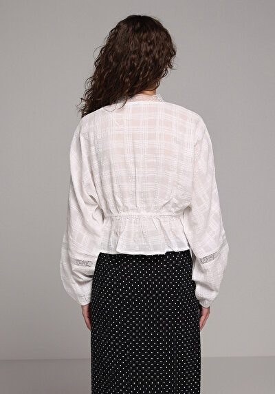Image de Chemisier À Manches Longues Blanc Fashion Fit Femme