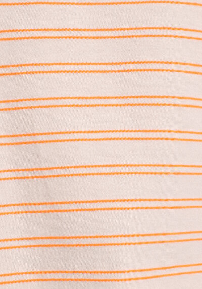Afficher les détails de T-shirt À Manches Courtes Orange Regular Fit Rayé Femme