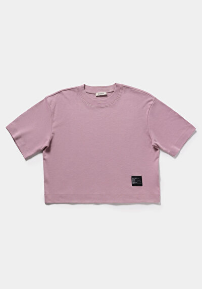 Image de T-shirt À Manches Courtes Violet Oversize Fit Droit Femme