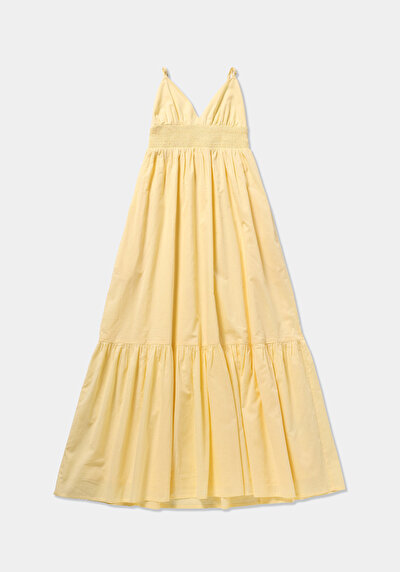 Image de Robe Jaune Regular Fit  Maxi Voile Femme
