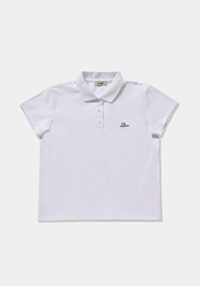 Image de Blanc Regular Fit  Brodé Pique Femme