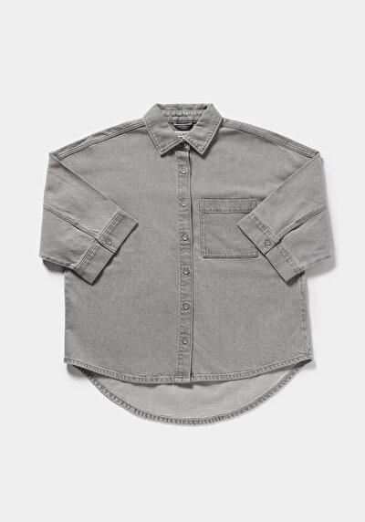 Image de Chemise À Manches Longues  Oversize Fit Droit Jean Femme