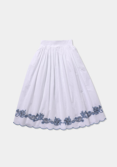 Afficher les détails de Jupe Blanc  Jakarli Uni Maxi Femme
