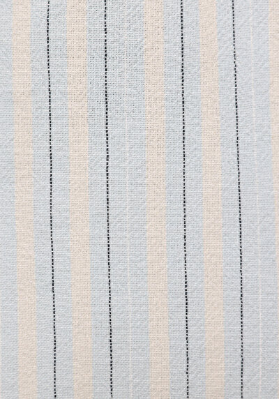 Afficher les détails de Chemise À Manches Longues Bleu Relaxed Fit Rayé Lin Homme