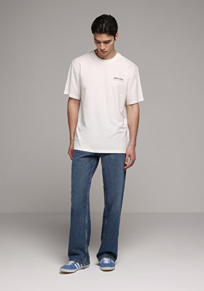 Image de T-shirt À Manches Courtes Blanc Comfort Fit Droit Homme