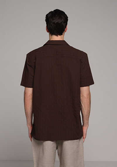 Image de Chemise À Manches Courtes Marron Jakarli Regular Fit Homme