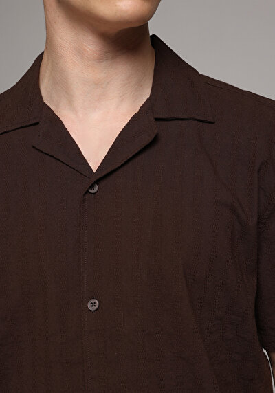 Image de Chemise À Manches Courtes Marron Jakarli Regular Fit Homme