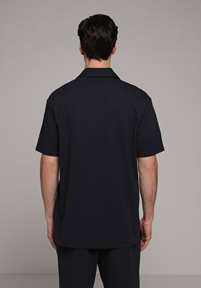 Image de T-shirt Polo À Manches Courtes Marine Droit Regular Fit Homme