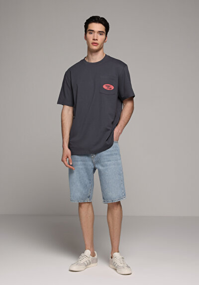 Image de T-shirt À Manches Courtes Anthracite Comfort Fit Droit Homme
