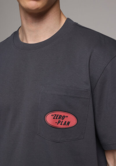 Image de T-shirt À Manches Courtes Anthracite Comfort Fit Droit Homme