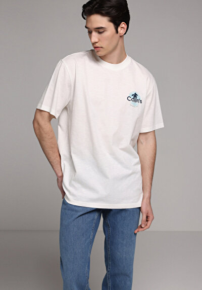 Image de T-shirt À Manches Courtes Blanc Comfort Fit Droit Homme