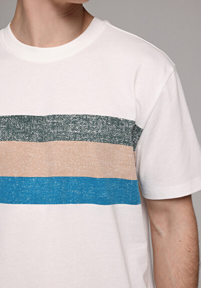 Image de T-shirt À Manches Courtes Blanc Regular Fit Droit Homme
