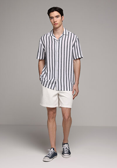 Image de Short Blanc Relaxed Fit Homme