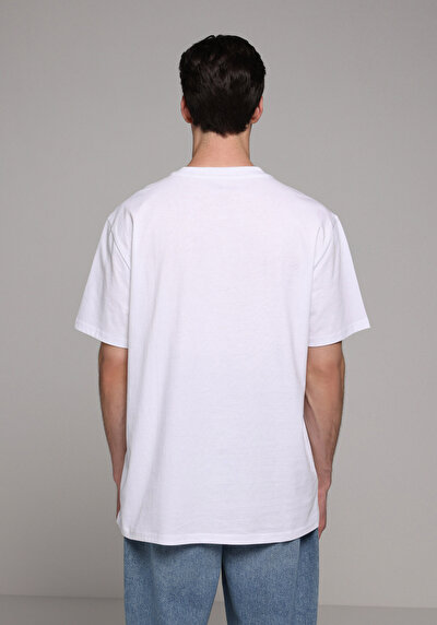 Image de T-shirt À Manches Courtes Blanc Comfort Fit Droit Homme