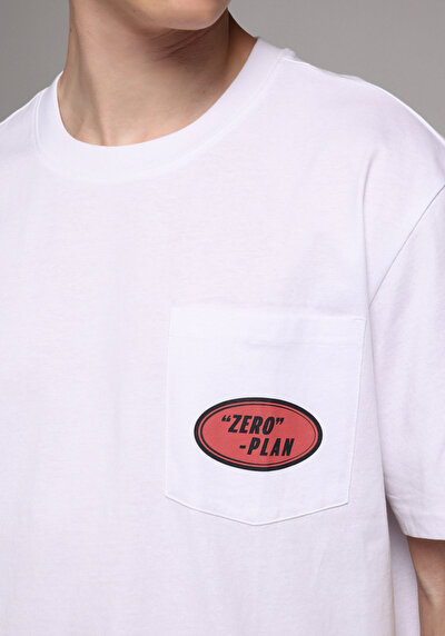 Image de T-shirt À Manches Courtes Blanc Comfort Fit Droit Homme