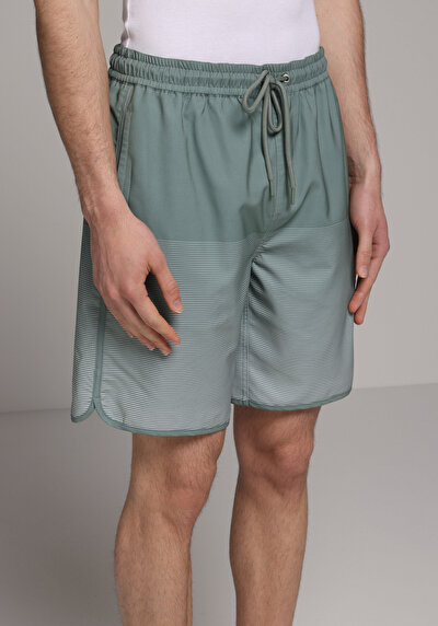 Image de Short De Bain Vert Slim Fit Doublé Homme