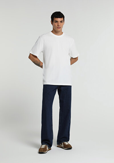 Image de T-shirt À Manches Courtes Blanc Comfort Fit Droit Homme