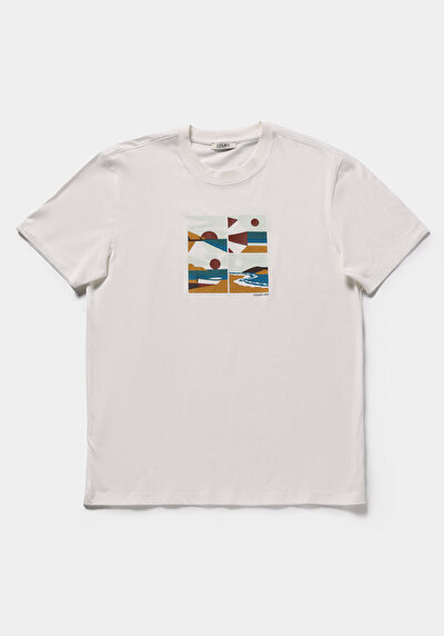 Image de T-shirt À Manches Courtes Blanc Regular Fit Droit Homme