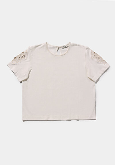 Image de Blouse À Manches Courtes Ecru Regular Fit Manches Courtes Femme