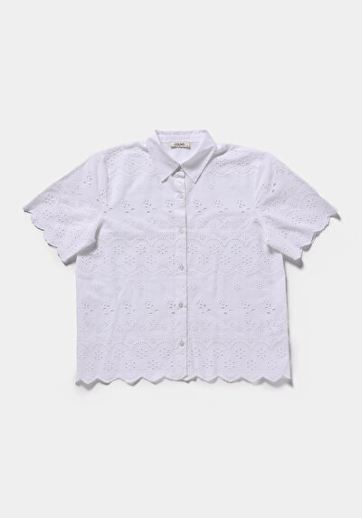 Image de Chemise À Manches Courtes Blanc Jakarli Fashion Fit Femme