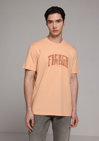 Image de T-shirt À Manches Courtes Saumon Regular Fit Droit Homme