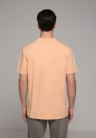 Image de T-shirt À Manches Courtes Saumon Regular Fit Droit Homme