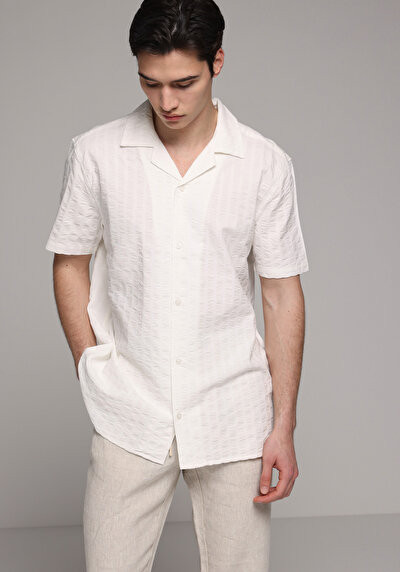 Image de Chemise À Manches Courtes Blanc Jakarli Regular Fit Homme