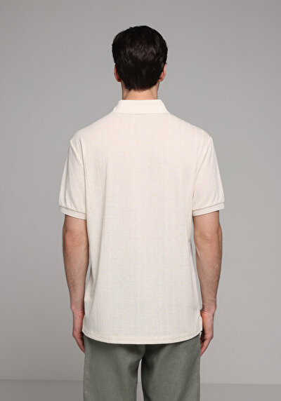 Image de T-shirt Polo À Manches Courtes Beige Droit Regular Fit Homme