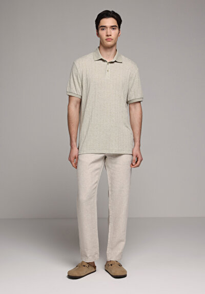 Image de T-shirt Polo À Manches Courtes Vert Droit Regular Fit Homme