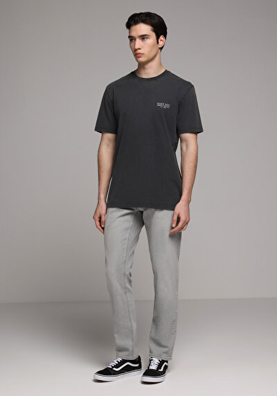 Image de T-shirt À Manches Courtes Anthracite Regular Fit Droit Homme