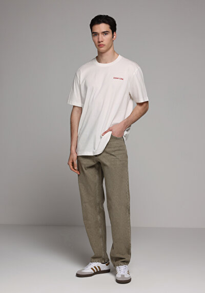 Image de T-shirt À Manches Courtes Blanc Comfort Fit Droit Homme