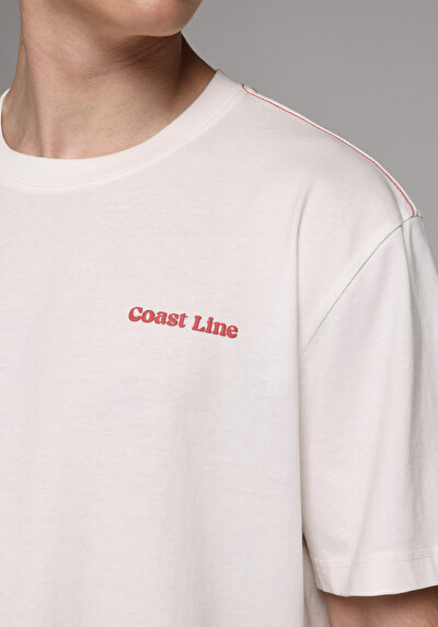 Image de T-shirt À Manches Courtes Blanc Comfort Fit Droit Homme
