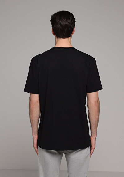 Image de T-shirt À Manches Courtes Noir Regular Fit Droit Homme