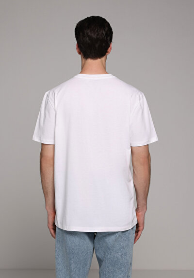 Image de T-shirt À Manches Courtes Blanc Regular Fit Droit Homme