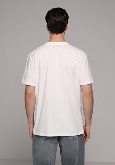 Image de T-shirt À Manches Courtes Blanc Regular Fit Droit Homme