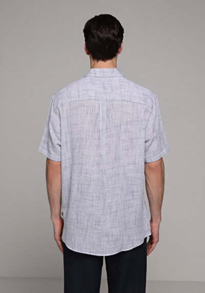 Image de Chemise À Manches Courtes Bleu Droit Regular Fit Homme