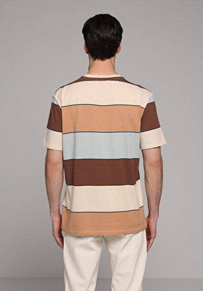Image de T-shirt À Manches Courtes Corail Regular Fit Rayé Homme