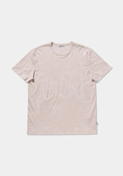 Image de T-shirt À Manches Courtes Ecru Regular Fit Droit Homme