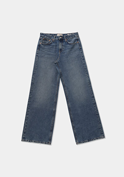 Image de 970 Berry Pantalon  Wide Leg High Rise En Jean Regular Fit Femme