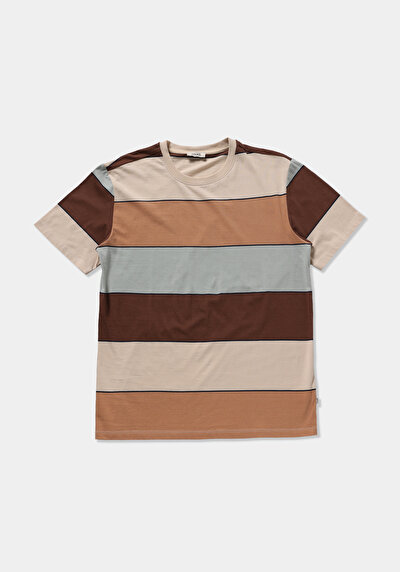 Image de T-shirt À Manches Courtes Corail Regular Fit Rayé Homme