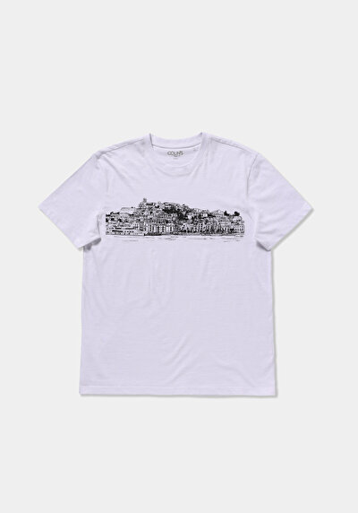 Image de T-shirt À Manches Courtes Blanc Regular Fit Droit Homme